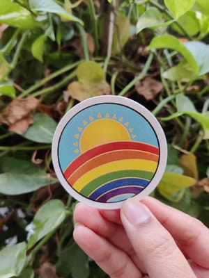 Rainbow with the Sun Sticker